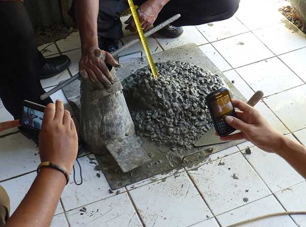 A successful concrete slump test